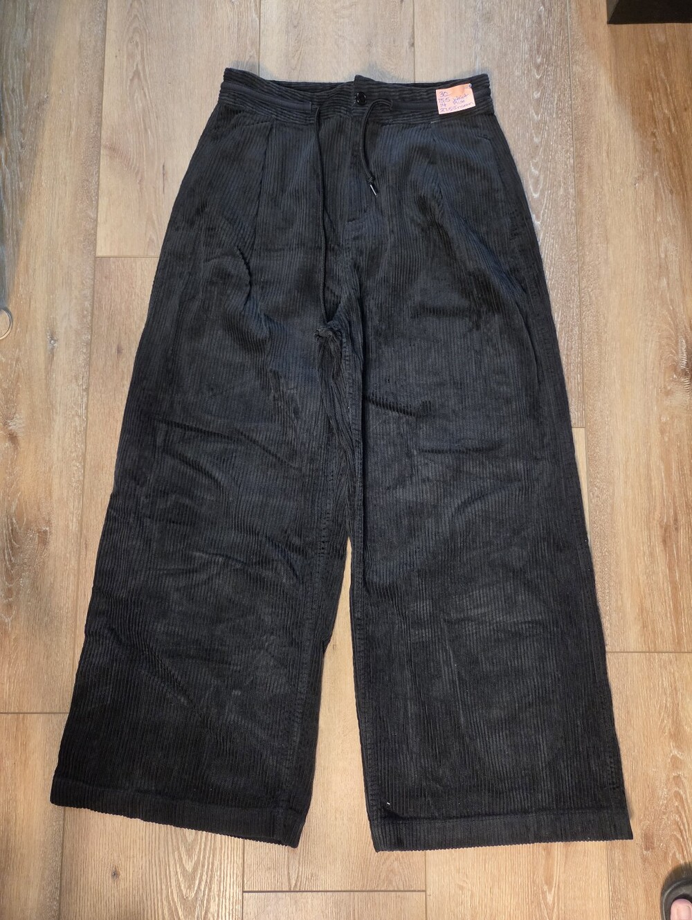 Converse Wide Leg Corduroy Skater Streetwear Pants Black US 30